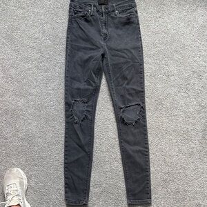 Black Orchid Charcoal Distressed Skinny Jeans